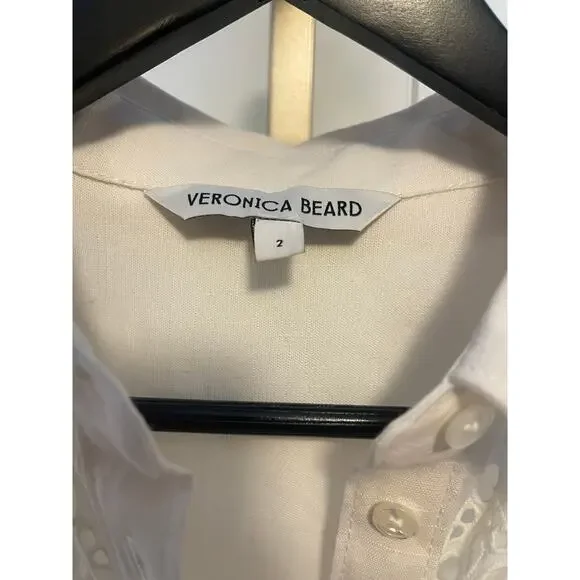 NWOT: Veronica Beard Rafaela Cotton Eyelet Mini Shirtdress - Picture 5 of 9